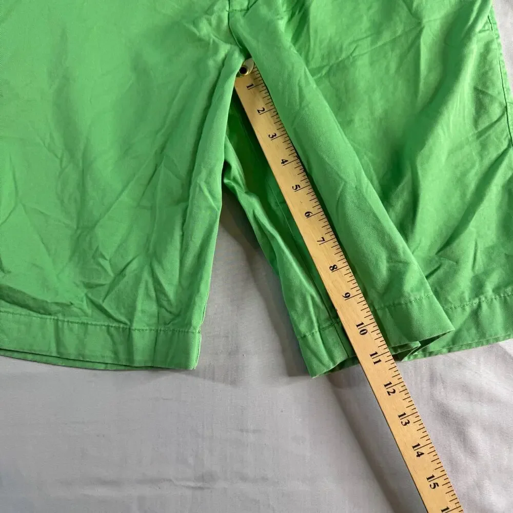 Banana Republic Chino Shorts Men’s 34 Green Flat Front Casual Golf Preppy Cotton